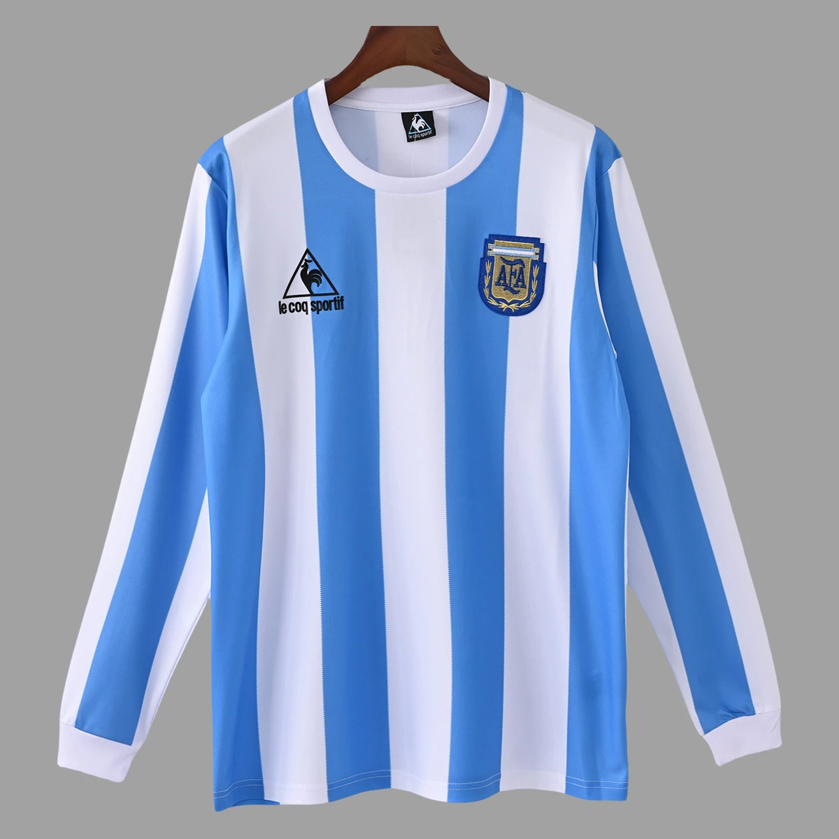 1986 Argentina Home Long Sleeve Retro Soccer Jersey