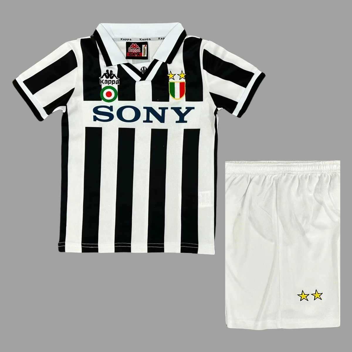 95/96 Juventus Home Kids Retro Soccer Jersey Size 16-28