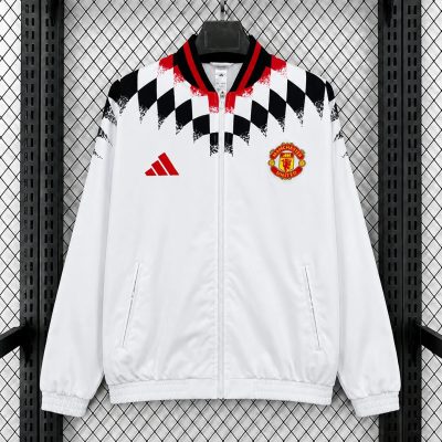 26/27 Manchester United Stadium Track Top White Windbreaker